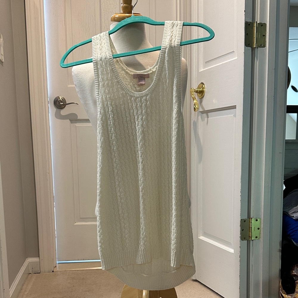 Saint Tropez West Cream Knit Tank Top
